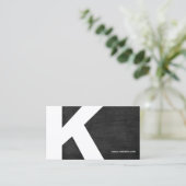 イニシャルはっきりしたモノグラムブラックウッドビジネスカード 名刺 (スタンド正面)