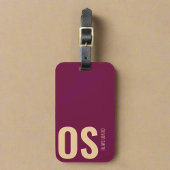 イニシャルはっきりしたモノグラムブルガンディトラベルブランディング ラゲッジタグ