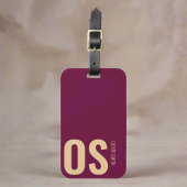 イニシャルはっきりしたモノグラムブルガンディトラベルブランディング ラゲッジタグ