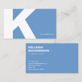 イニシャルはっきりしたモノグラムライトブルービジネスカード 名刺 (正面/裏面)