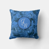 イニシャルまたはモノグラムで青のマーリーシェード クッション (裏面)