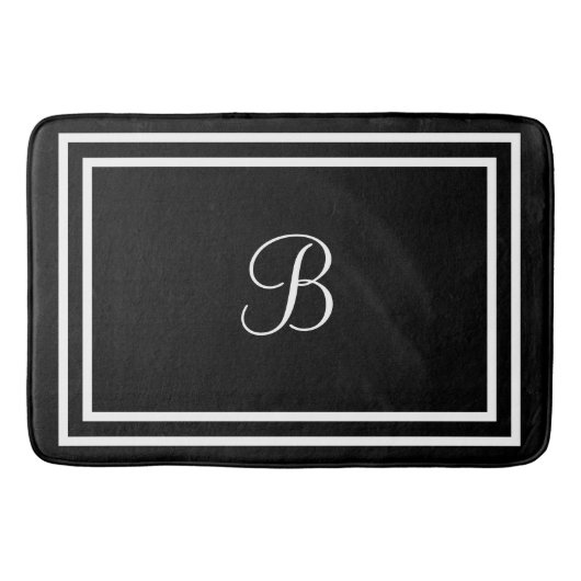 イニシャルまたは名前black bathmat バスマット (正面)