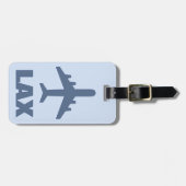 イニシャルまたは空港コード付き飛行機 ラゲッジタグ (正面横)