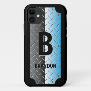 [イニシャルを変更]、[名前を追加（削除）]、[メタルの光沢] iPhone 11 ケース