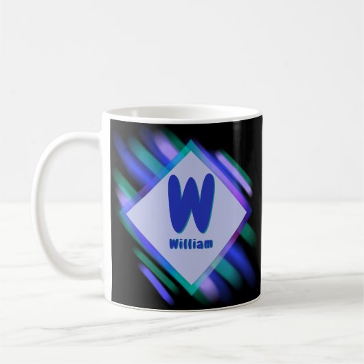 イニシャルを変更 追加 名前, ソフトペイント - W X Y Z コーヒーマグカップ (左)
