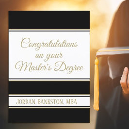 イニシャルを編集！修士課程卒業カード カード