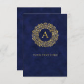 イニシャルアゴールデンダマスククラシックのパターン サンキューカード (正面/裏面)