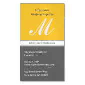 イニシャルイエローグレー マグネット名刺 (正面縦)