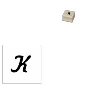 イニシャルウッドスタンプ（白黒） ラバースタンプ (押印)