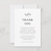 イニシャルエレガシンプルントウェディングフォトサンキューユー サンキューカード (正面)