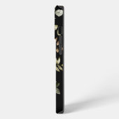 イニシャルエレガントカラーの黒と茶色の一致 iPhoneケース (左側面)