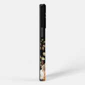 イニシャルエレガントカラーの黒と茶色の一致 iPhoneケース (右側面)