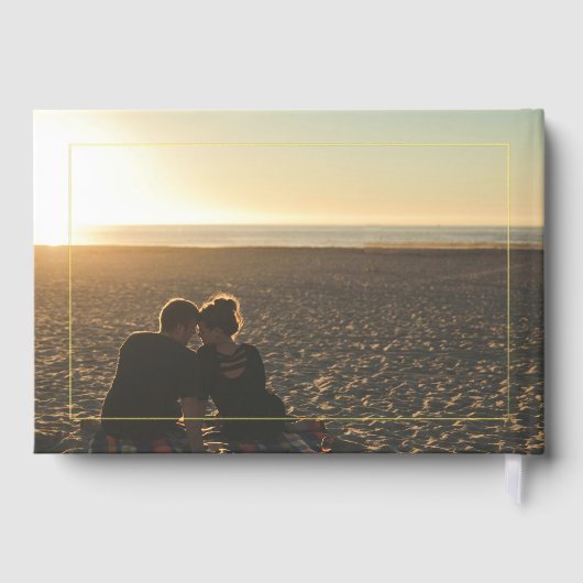 イニシャルエレガント及びユーカリ結婚の箔の写真 ゲストブック (裏面)