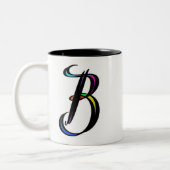 イニシャルエレガントBパーフェクトギフトパーソナライズされたー ツートーンマグカップ (左)