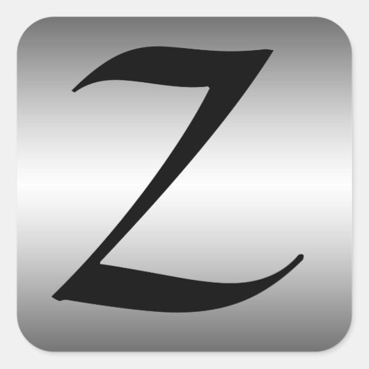 イニシャルオンメタルプレートシール スクエアシール (正面)