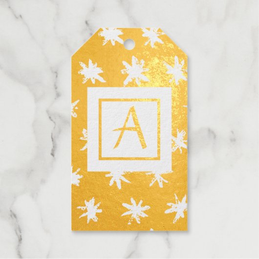 イニシャルカスタムおもしろいスターズフォイルギフトラベルセット ギフトタグ (正面)