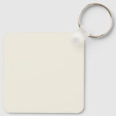 イニシャルカスタムシックベージュ色モダンホワイトニュートラル キーホルダー (裏面)