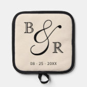 イニシャルカスタムシック書道夫婦名 鍋敷き (正面)