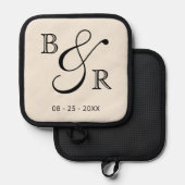 イニシャルカスタムシック書道夫婦名 鍋敷き (正面/裏面)