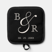 イニシャルカスタムシック書道夫婦名 鍋敷き (正面)