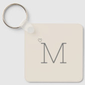 イニシャルカスタムスリッパエレガントサテンニュートラル キーホルダー (正面)