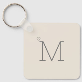 イニシャルカスタムスリッパエレガントサテンニュートラル キーホルダー