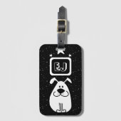 イニシャルカスタムズ犬をテーマにした ラゲッジタグ (正面縦)