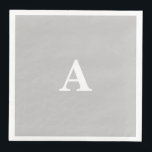 イニシャルカスタムネーム グレー 灰色 白 パーティー<br><div class="desc">イニシャルをカスタマイズできるテキストテンプレート付きでデザインしました！背景色も自由に変更できます。</div>