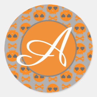 イニシャルカスタムハロウィンステッカー ラウンドシール