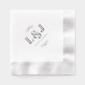 イニシャルカスタムフォイルのウェディング用ナプキン 箔ナプキン (正面)