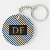 イニシャルカスタムブルー/バニラキーチストライプェーン キーホルダー (裏面)