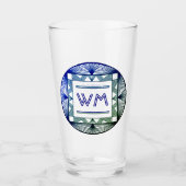 イニシャルカスタムマンリエレガントグリーンシックアールデコ タンブラーグラス (正面)