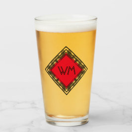 イニシャルカスタムマンリエレガントブラックレッドシックデコ タンブラーグラス