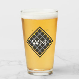 イニシャルカスタムマンリモダンシックエレガントブラック タンブラーグラス