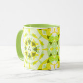 イニシャルカスタムモノグラムイエローグリーンスターティー マグカップ (正面左)