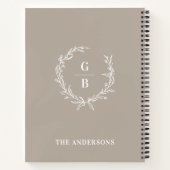 イニシャルカスタムモノグラムエレガントファミリーノート ノートブック (裏面)