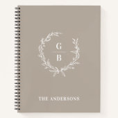 イニシャルカスタムモノグラムエレガントファミリーノート ノートブック (正面)