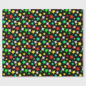 イニシャルカスタムモノグラムカラフル星パーソナライズされた ラッピングペーパー (フラット)