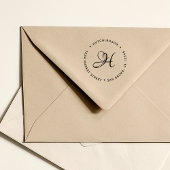 イニシャルカスタムモノグラムスクリプト差出人住所 ラバースタンプ