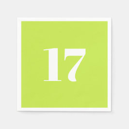 イニシャルカスタムライムグリーン白い誕生日 スタンダードカクテルナプキン