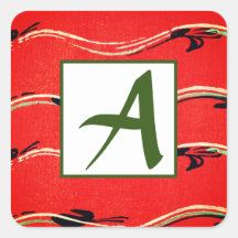 イニシャルカスタムレッド封筒用シール