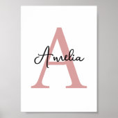 イニシャルカスタム名ウォールアートデコール ポスター (正面)