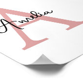 イニシャルカスタム名ウォールアートデコール ポスター (角)