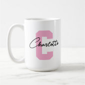 イニシャルカスタム名mug、母の日、誕生日 コーヒーマグカップ (左)