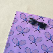 イニシャルカスタム文字ブパターン(の模様が)あるルーピンク ビーチタオル (インサイチュ)