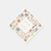 イニシャルカスタム春フローラ結婚ズナプキンス スタンダードカクテルナプキン (角)