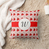 イニシャルカスタム赤イチゴと花枕 クッション (ブランケット)