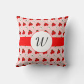 イニシャルカスタム赤イチゴと花枕 クッション (裏面)
