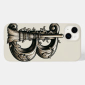 イニシャルカスタムB便の魔女のほうきのB Case-Mate iPhoneケース (裏面 (横))