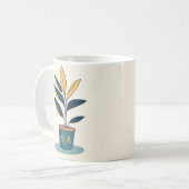 イニシャルカラフルおもしろい鉢植えマグカップ コーヒーマグカップ (正面左)